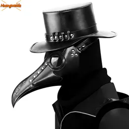 Maski imprezowe Plaga Doktor Black Death Mask skóra Halloween steampunk pu Carnival Cosplay Adult de Peste Dorosły Spektakl Mask Grim Reaper 221011