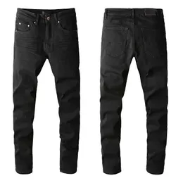 Man Skinny passar designer jeans denim smal för killar herr svart klassisk cyklist hip hop rock jogger stor och lång moto rak benbesvär