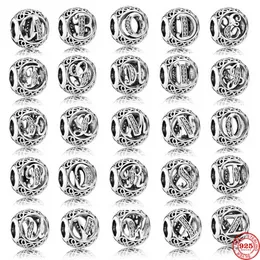 925 sterling Silver Dangle Charm Beads High Jewelry Hights Wholesale A-Z 26 English Letters Bead Fit Pandora Bracelet DIY