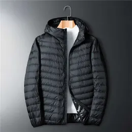 Men's Down Parkas Ultra Lightweight Packable Jacket Water and Wind-Resistant Breathable Duck Coat Big Size Men Hoodies Jackets C02 G221010