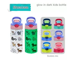 US Warehouse 12oz sublimering Straight Kids Tumblers Glow in Dark Tumbler Blanks Cup rostfritt st￥l vatten z11