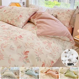 Bedding sets High Quality Cotton Bedding Set 1Duvet Cover 2Pillowcases No Sheet Breathable Skin Friendly for SingleCouple Bed 17 Sizes 221010