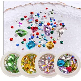 Nail Art Decorations Stones Irregular Bright Color Gravel Glitter Crystal Rhinestone Pearl Gold Silver Flatback Manicure Decoration