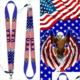 Other Event Party Supplies American Flag Cell Phone Lanyard Party Accessories Fashion Long Sturdy Keychain Hand Rope Drop Delivery 2 Dhjqs