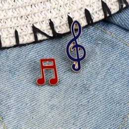 Broscher 2 st/set Creative Cartoon Musical Note Emamel Pins Fashion Metal Badges Clothes Decoration Music Brosch High Quality