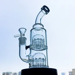 Deniz Gemi 12 Silah Ağacı PERC HAŞIRAK 8 Mini Cam Bongs Çift Ağaçlar Percolator Su Boruları 14mm Eklem Kasası Kalın Bong ile Küçük Dab Teçhizatları