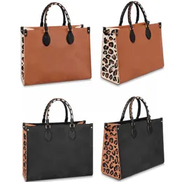 M58521 M45856 Handbags Women ONTHego MM Shopping Bag Braided Cowhide Leather Wild At Heart Leopard-print Designers Handbags Purse Tote B39U
