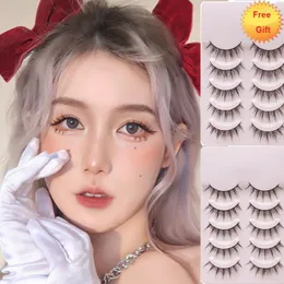 Falska ￶gonfransar 5 par makeup 3d mink manga fransar faux cils koreanska naturliga falska f￶rl￤ngningar wimpern cosplay fluffy