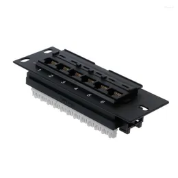 Computer Cables 6 Port CAT5 CAT5E Patch Panel RJ45 Networking Wall Mount Rack Bracket