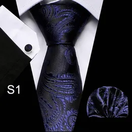 21 Style Luxury Groom Ties Red Paisley Black Men's Tie Tie Associory Neck Dot Paisley Cufflinks Fabel Pin Gift for Men