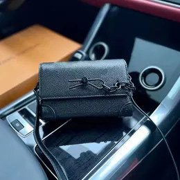 2023 Plaid Brand Wallet 5A Evening Bag Postman For Men and Women Black Leather Handmade Classic Luxury Chain Fashion Designer Shoulder Bag With Box