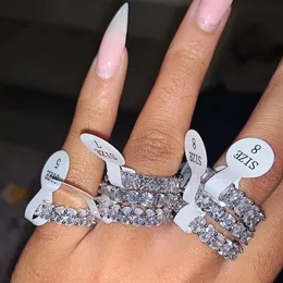 Eternity Promise Finger Ring 925 Sterling Silver Diamond cz Fedi nuziali di fidanzamento Anelli per le donne Evening Party Jewelry2684