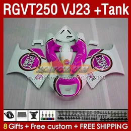 Tank Fairings Kit för Suzuki RGVT250 RGV-250CC SAPC 1997-1998 Bodys 161no.135 RGV-250 RGV250 VJ23 RGVT-250 1997 1998 RGVT RGV 250CC 250 CC 97 98 ABS FAIRING Pink Glossy