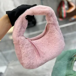 MM Marca Fashion Women Totes Bolsos de bolsos 2023 Nuevo invierno Cute Hobo Wander Wander Handario Diseñador de bolsos de mano Bolsas de mano Mini carteras rosa