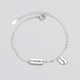 Link Bracelets Sole Memory Luck Fashion Letters Cool Color Silver Feminino SBR262