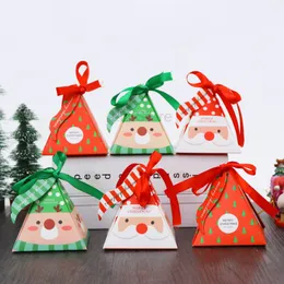 Weihnachtsgeschenk -Wickelboxen Santa Claus Elch Candy Box Paper Present Box Party Dekor Th0562