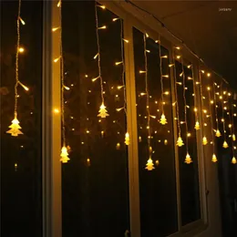 Strings Outdoor Decorative Lamp String AC 220V Window Xmas The Eaves Railing Christmas Tree Pendant Decor LED Belt Tail Plug