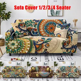 Chair Covers Bohemian Mandala Printed Stretch Couch Slipcovers Ethnic Flowers Sofa Cover Protector 1/2/3/4 Seaters Housses De Canape