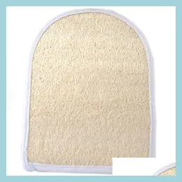 Spazzole da bagno Spugne Scrubber 6"X8" Guanto esfoliante in luffa Spugna per il corpo Spugna 100% naturale Guanto per uomini e donne Drop Deliv Dhuet