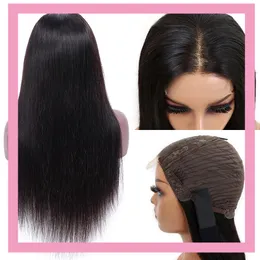 Brazylijskie ludzkie włosy HD 4x4 koronkowa peruka prosta peruwiańska surowe peruki Virgin Hair Peruki Naturalne kolor 10-30 cala