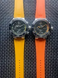Wristwatch Wristwatch تكريم الرجال الكوارتز كرونوغراف الساعات اليابان VK63 حزام مطاط