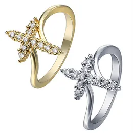 Jesus Cross Ring for Women Fashion Gold Color Infinity Symbol CZ Zircon Finger Ring