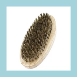 Spazzole da bagno Spugne Scrubber Capelli di cinghiale Barba Spazzola per baffi per uomo Setola naturale Bambù Ottimo styling Crescita Manutenzione Dhl5S