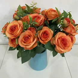 Dekoratif Çiçekler 48cm Retro Simülasyon 10 Sophie Roses Havon Buket Sahte Ev Yemek Masası Yatak Odası Düğün Dekorasyon Partisi Hediye