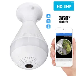 360 ° trådlös glödlampa kamera inomhus tvåvägsintercom 3MP WiFi Panoramic IP Cameras Home V380 Security Video Surveillance