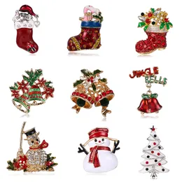 Weihnachtsdekorationen Weihnachtsmann Weihnachtsbaum Brosche Vintage Alloy Clothes Schuhe Hüte Accessoires Corsage Schmuck Pin