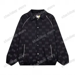 xinxinbuy erkekler tasarımcı ceket beyzbol ceketi jakard mektup kumaş panelli uzun kollu kadınlar haki siyah mavi xs-2xl