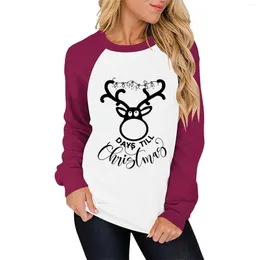 여성용 후드 가을 겨울 여성 패션 편안한 크리스마스 스웨트 셔츠 크루 니크 긴 소매 라글란 셔츠 탑 Sudaderas Con Capucha