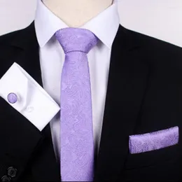 Bow Ties 6.5cm For Men Formal Dress Men's Tie Handkerchief Cufflinks Set Green Slim Luxury Business Suit