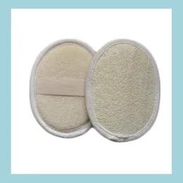 Badborstar svampar skrubber 9x12 cm naturlig loofah pad exfolierande luffa skrubber Ta bort den döda huden spa mas svampbad drop dhydl