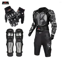 Abbigliamento da moto WOSAWE Giacca Protezioni Motorcoss Racing Body Armour Gears Pantaloncini Pantaloni Motor Knee Protector Moto Guanti