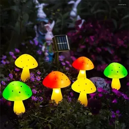 Strings Outdoor LED Solar Garden Light Słodki grzybowe światła sznurkowe Wodoodporne 8 tryb