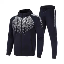 Herrspår Ny vår- och höstsportdräkt avslappnad modetryck hoodie Sweatpants Sportwear MXL G221011