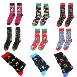 Herrensocken Mode 2022 Weihnachtsgeschenk Kreativer Weihnachtsmann Schlitten Bier Süßigkeiten Elch Neuheit Crew Lustiger Mann Glücklich T221011