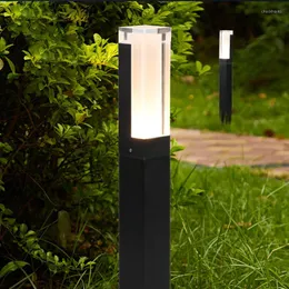 정원 잔디 램프 간단한 현대 알루미늄 야외 방수 통로 안뜰 빌라 조경 기둥 AC85-265V