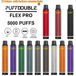 PULD FLEX 5000 Disponibla E Cigarettångare Desechables 550mAh Uppladdningsbart VAPE -batteri 11 ml Cigarrillos uppgraderad från 2800 Puff 2800 BC5000 Authentic