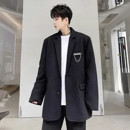 Men's Suits Men&#39;s Waffle Niche Design Net Celebrities Suit Jacket Blazer Man Youth Fashion Streetwear Loose Casual Blazers Coat