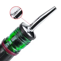 Stainless Steel Red Wine Stopper Cocktail Shaker Bar Tool Bakeware Liquor Spirit Pourer Spout With Rubber Stoppers RRE14936