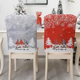 Juldekorationer 1st Cartoon Santa Claus Printing Chair Cover Decoration Covers Dining Seat Home Party #95