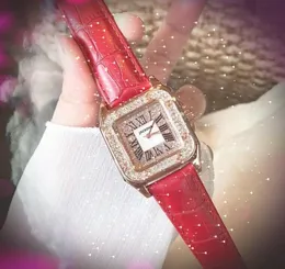 أفضل العلامة التجارية Quartz Women Time Clock Watches 36mm Auto Date Square Diamonds Roman Dial Premium Loves Popular Beason
