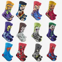 Skarpetki męskie 1 para nowej mody HARAJUKU Wysokiej jakości kreatywna kreskówka Skarpety Wzór szycia śmieszne mężczyźni kobiety osobowość anime Socken T221011