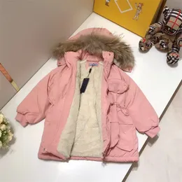 Baby Designer Clothes Down Coats Cotton Children's Winter Cotton-Padded Clothing Boys And Girls To Overcome The Girl Plus Wool Belt Cap Wool Collar Long Sleeve Coat