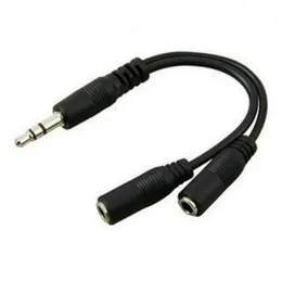 2 I 1 Audio Extension Cable 3,5 mm 1 Man till 2 kvinnlig headset -splitteradapter för hörlurar mobiltelefon MP3 -dator