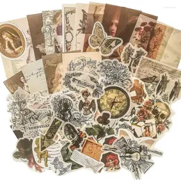 Opakowanie prezentów 120pcs Vintage Scrapbooking Naklejki Pakiet DIY Antique Exvellishment Paper Retro Estetyka dla sztuki rzemiosła