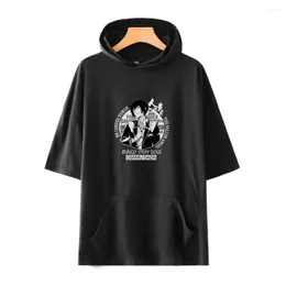 メンズTシャツBungo Stray Dogsファッションフード付きユニセックスサマーショートスリーブTシャツアニメカジュアルストリートウェアの服