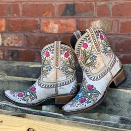 HBP Boots Short Chelsea Bohemian National Embroidery Women's Martin boot 220920